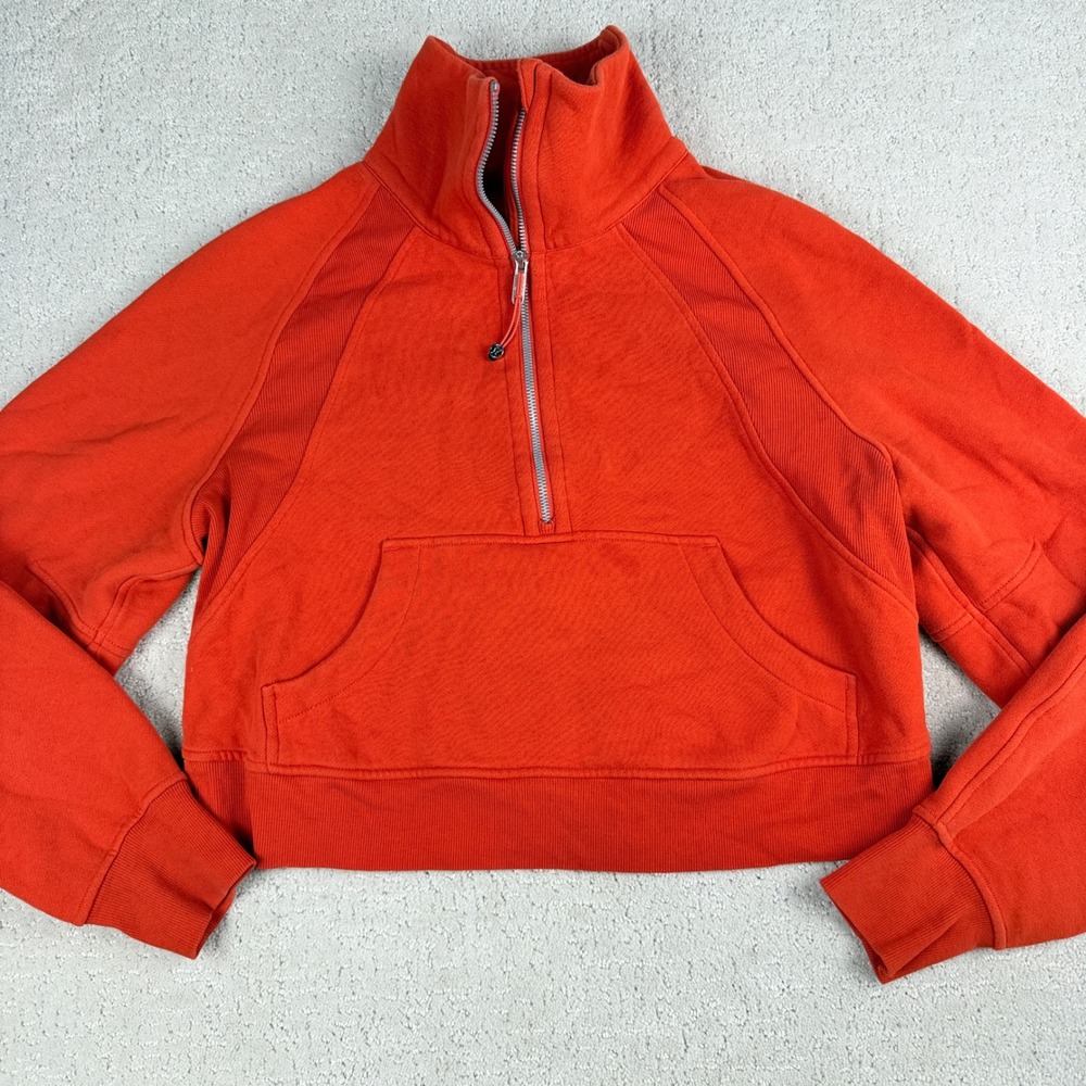 Lululemon Scuba Oversized Half-Zip Hoodie Womens XS/S Orange Cropped Pullover